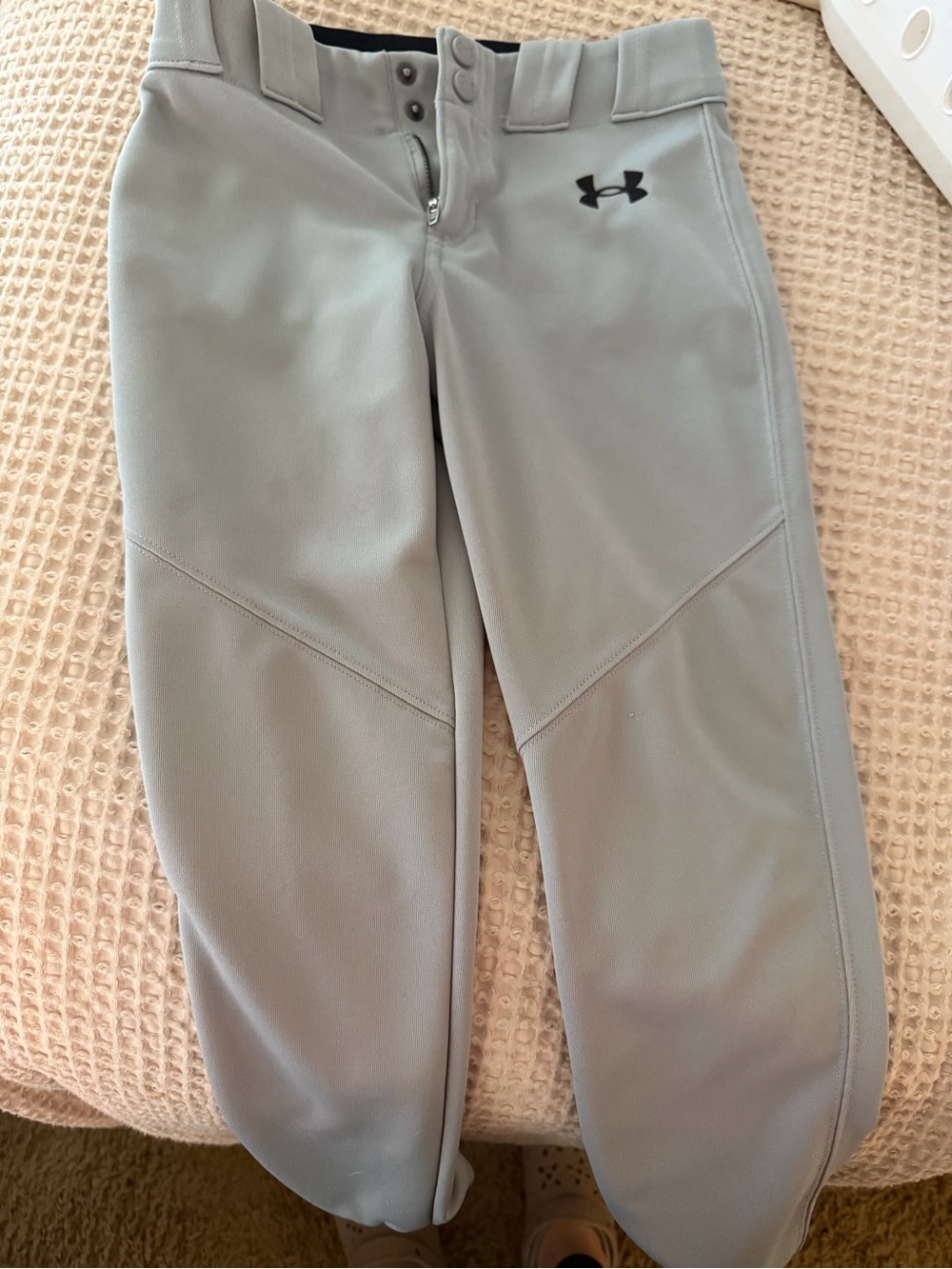 Under Armour Gray Baseball Pants with Waistband Logo